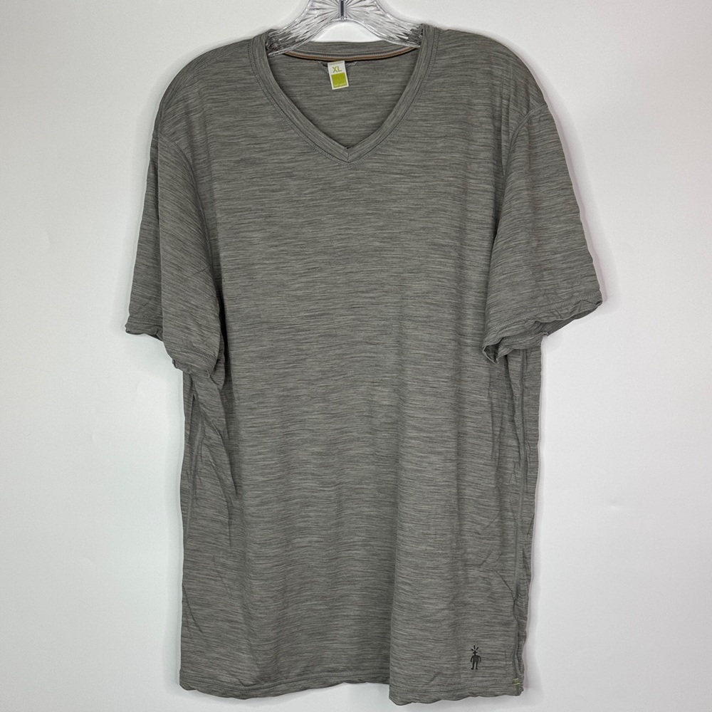 Smartwool Vneck Gray Merino Wool Tshirt Size XL